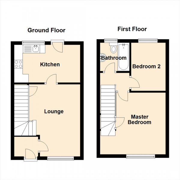 Floor Plan Image for 2 Bedroom Terraced House to Rent in Hunters Place, Spital Tongues