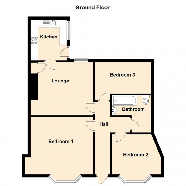 Floor Plan for 3 Bedroom Property to Rent in Helmsley Road, Sandyford, Newcastle Upon Tyne, NE2, 1PP - £219 pw | £950 pcm