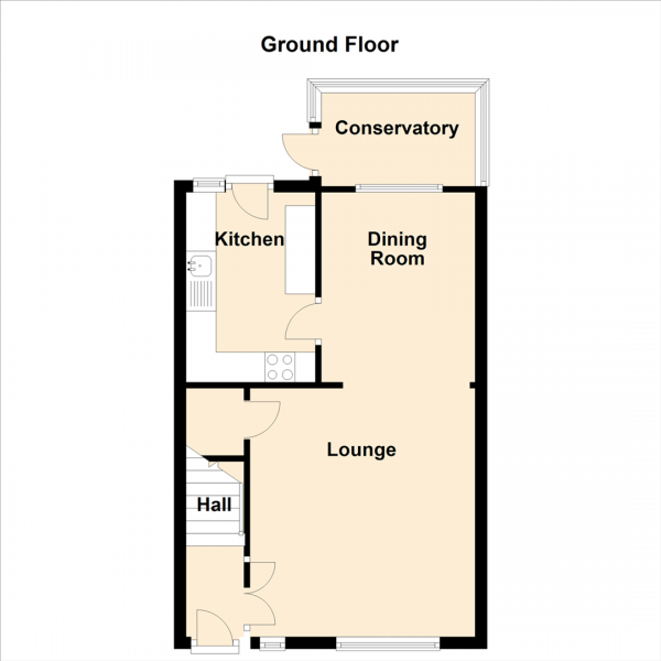 Floor Plan Image for 3 Bedroom Terraced House to Rent in Courtney Court, Newcastle Upon Tyne