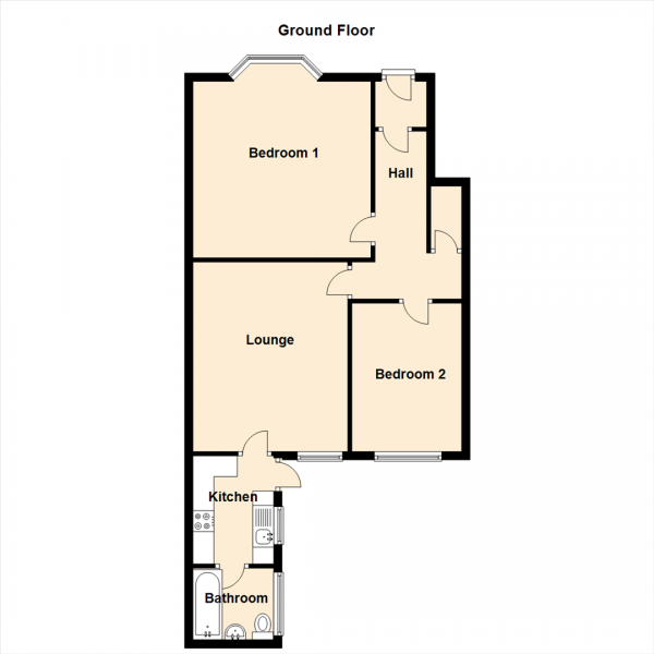 Floor Plan Image for 2 Bedroom Apartment for Sale in Sandringham Road, Gosforth, Newcastle Upon Tyne