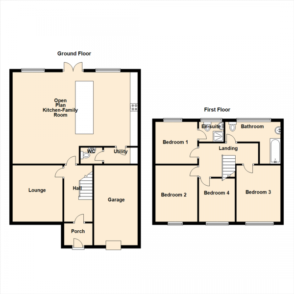 Floor Plan Image for 4 Bedroom Detached House for Sale in Hersham Close, Kingston Park, Newcastle Upon Tyne