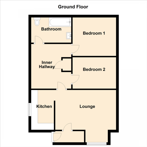 Floor Plan Image for 2 Bedroom Apartment for Sale in Kirkwood Drive, Newcastle Upon Tyne