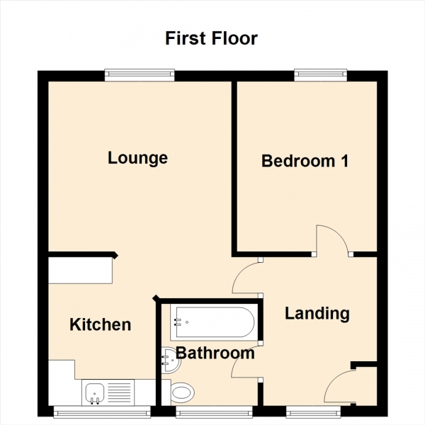 Floor Plan Image for 1 Bedroom Property for Sale in High Meadows, Kenton, Newcastle Upon Tyne