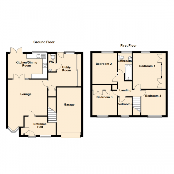 Floor Plan Image for 5 Bedroom Semi-Detached House for Sale in Stuart Court, Kingston Park, Newcastle Upon Tyne