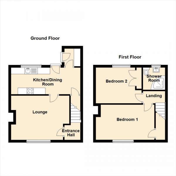 Floor Plan Image for 2 Bedroom Terraced House for Sale in Castle Street, Hazlerigg, Newcastle Upon Tyne