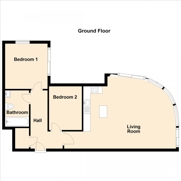 Floor Plan Image for 2 Bedroom Apartment to Rent in Forth Bank Tower, Quayside, Newcastle Upon Tyne