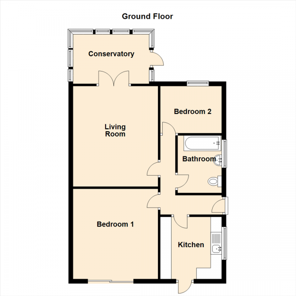 Floor Plan Image for 2 Bedroom Semi-Detached Bungalow for Sale in Netherton Gardens, Wideopen, Newcastle Upon Tyne