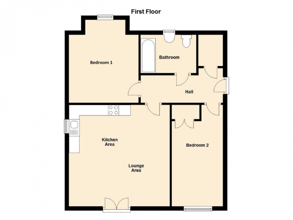 Floor Plan Image for 2 Bedroom Apartment to Rent in Derwent House, Ponteland Road, Newcastle Upon Tyne