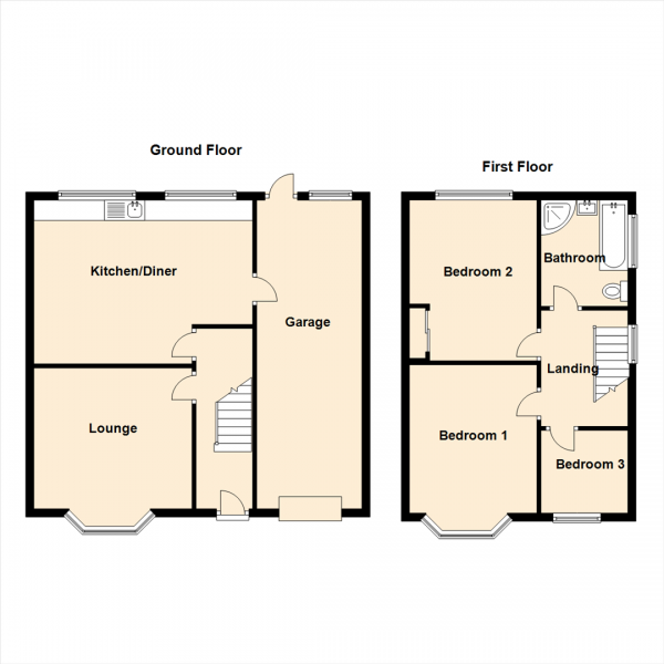 Floor Plan Image for 3 Bedroom Semi-Detached House for Sale in Burnopfield Gardens, Newcastle Upon Tyne