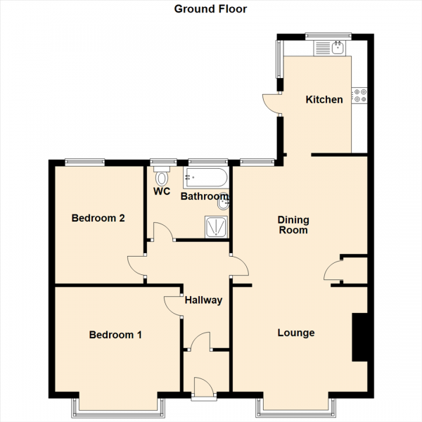 Floor Plan Image for 2 Bedroom Semi-Detached Bungalow for Sale in Park Avenue, Fawdon, Newcastle Upon Tyne