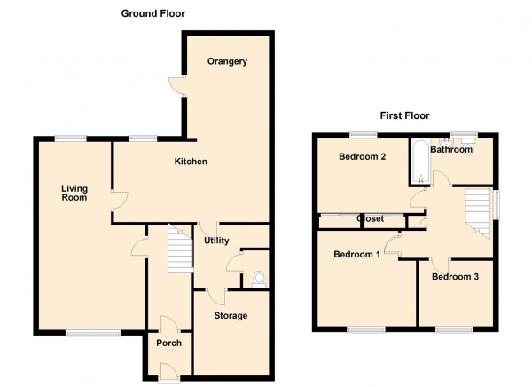 Floor Plan Image for 3 Bedroom Detached House for Sale in Malaga Close, St Johns Estate, Newcastle Upon Tyne