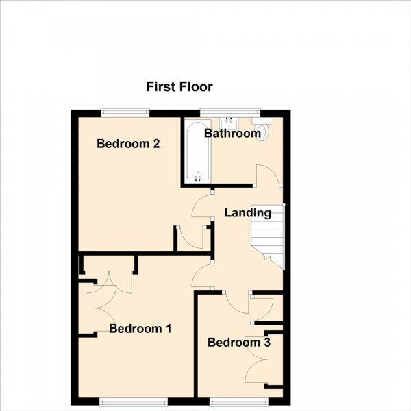 Floor Plan Image for 3 Bedroom Semi-Detached House to Rent in Beaminster Way, Kingston Park, Newcastle Upon Tyne