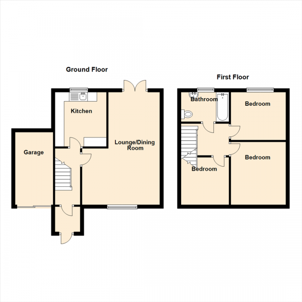 Floor Plan Image for 3 Bedroom Semi-Detached House for Sale in Grosvenor Way, Chapel Park, Newcastle Upon Tyne