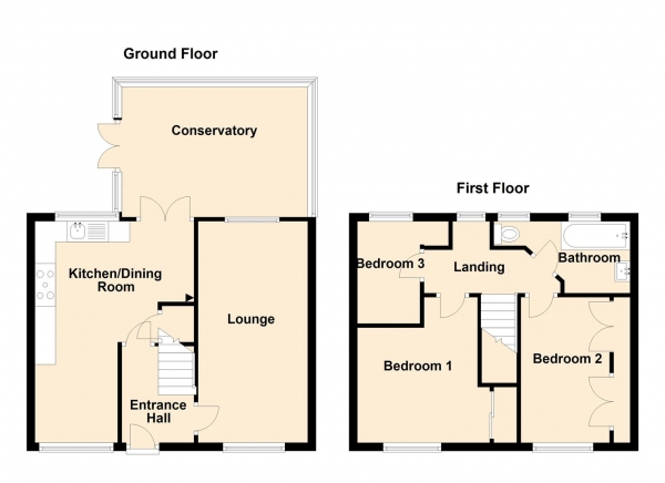 Floor Plan Image for 3 Bedroom Semi-Detached House for Sale in Hillsview Avenue, Newcastle Upon Tyne