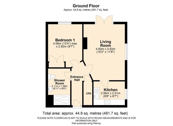 Floor Plan Image for 1 Bedroom Retirement Property for Sale in Cumberland Lodge, Park Lane, Tilehurst, Reading