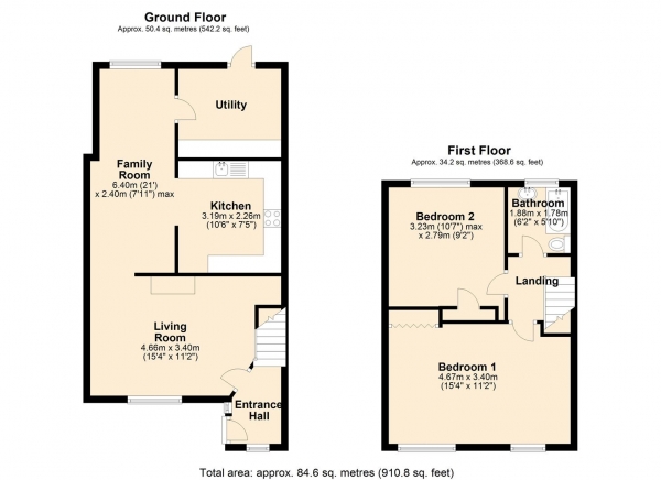 Floor Plan for 2 Bedroom Property for Sale in Hatford Road, Reading, RG30, 3HR -  &pound290,000