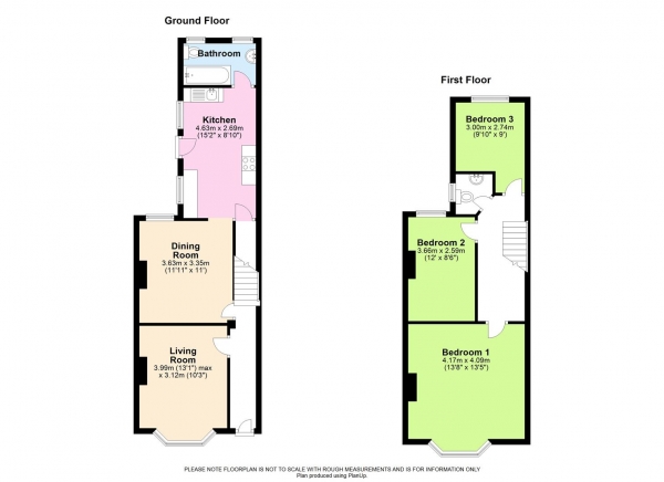 Floor Plan Image for 3 Bedroom Terraced House for Sale in Wantage Road, Reading