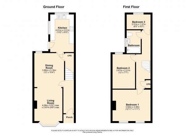 Floor Plan Image for 3 Bedroom Terraced House for Sale in Wilton Road, Reading