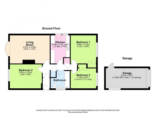 Floor Plan Image for 3 Bedroom Detached Bungalow for Sale in Broom Close, Calcot, Reading