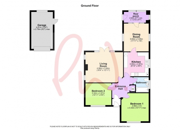 Floor Plan Image for 2 Bedroom Detached Bungalow for Sale in Hogarth Avenue, Reading