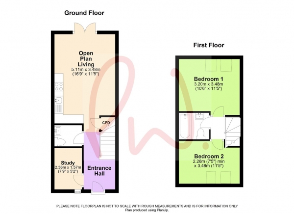 Floor Plan Image for 2 Bedroom Property for Sale in Bourne Close, Calcot, Reading