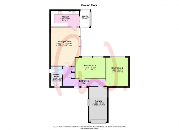 Floor Plan Image for 2 Bedroom Detached Bungalow for Sale in Verney Mews, Reading