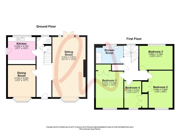 Floor Plan Image for 4 Bedroom Detached House for Sale in Conifer Drive, Tilehurst, Reading