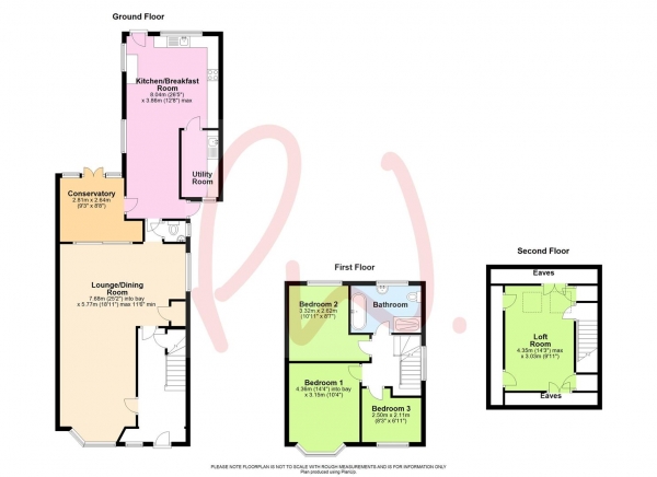 Floor Plan Image for 3 Bedroom Semi-Detached House for Sale in Crescent Road, Tilehurst, Reading