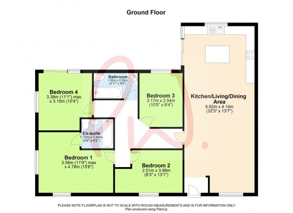 Floor Plan Image for 4 Bedroom Detached Bungalow for Sale in Lower Armour Road, Tilehurst, Reading