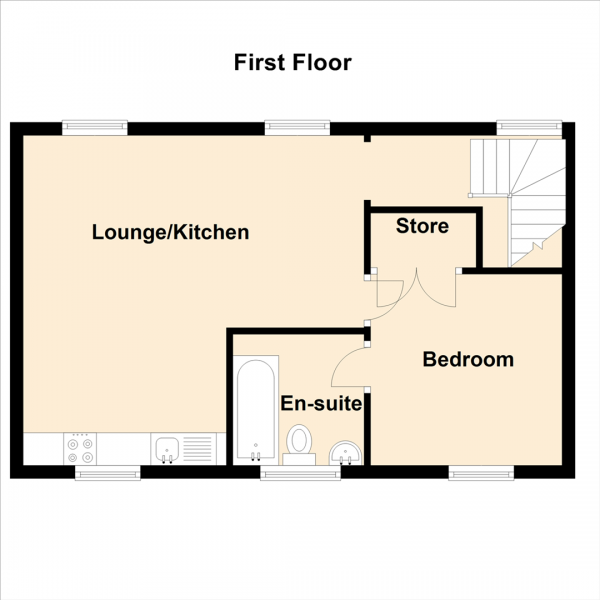 Floor Plan Image for 1 Bedroom Maisonette for Sale in Westbury Court, Longbenton