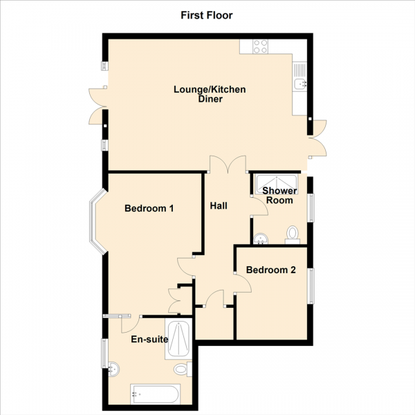 Floor Plan Image for 2 Bedroom Property for Sale in Charnwood Avenue, Longbenton