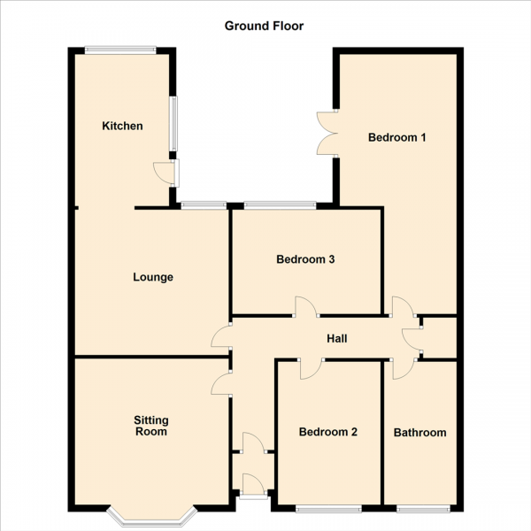 Floor Plan Image for 3 Bedroom Semi-Detached Bungalow for Sale in West Lane, Forest Hall