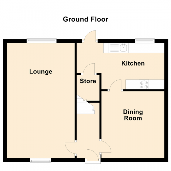 Floor Plan Image for 3 Bedroom Semi-Detached House for Sale in Elmsford Grove, Newcastle Upon Tyne