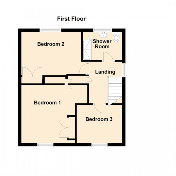 Floor Plan for 3 Bedroom Semi-Detached House for Sale in Gladstonbury Place, Longbenton, NE12, 8HH - Offers in Excess of &pound130,000