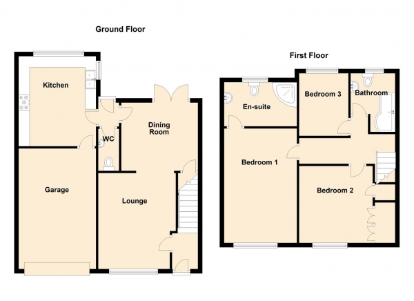 Floor Plan Image for 3 Bedroom Semi-Detached House for Sale in Ashley Close, Killingworth, Newcastle Upon Tyne