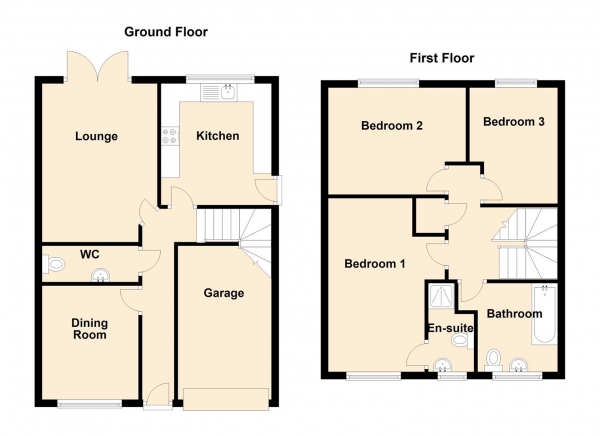 Floor Plan Image for 3 Bedroom Detached House for Sale in Darsley Gardens, Benton