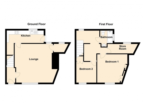 Floor Plan Image for 2 Bedroom Terraced House for Sale in Vulcan Terrace, Forest Hall, Newcastle Upon Tyne