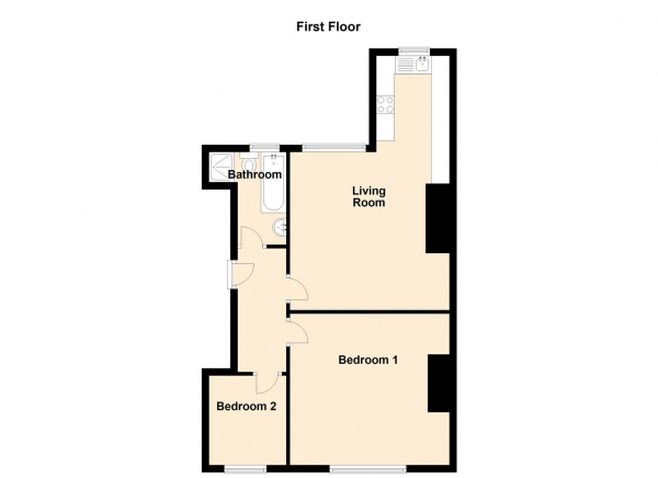 Floor Plan Image for 2 Bedroom Property for Sale in Benton Lane, West Moor