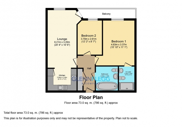 Floor Plan Image for 2 Bedroom Flat to Rent in The Junction, Central Slough