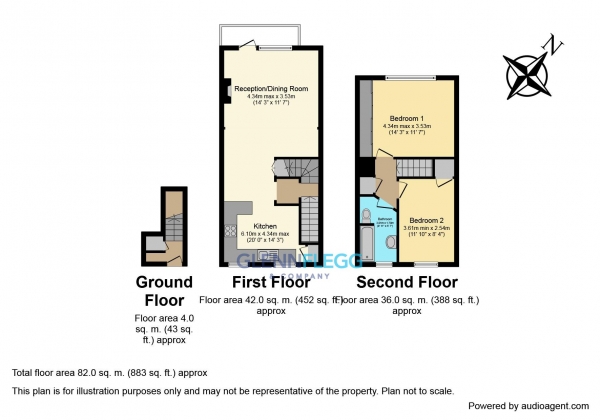 Floor Plan Image for 2 Bedroom Maisonette for Sale in HUGE SPLIT LEVEL MAISONETTE WITH GARAGE & PARKING