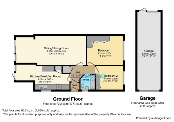 Floor Plan Image for 2 Bedroom Semi-Detached Bungalow for Sale in Bungalow With Scope To Extend