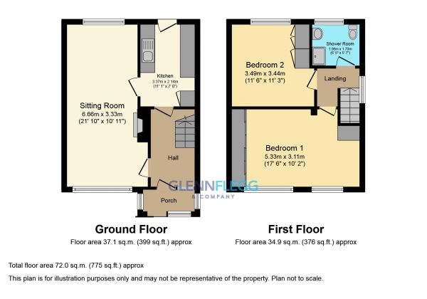 Floor Plan Image for 2 Bedroom Terraced House for Sale in Long Readings Lane, Slough