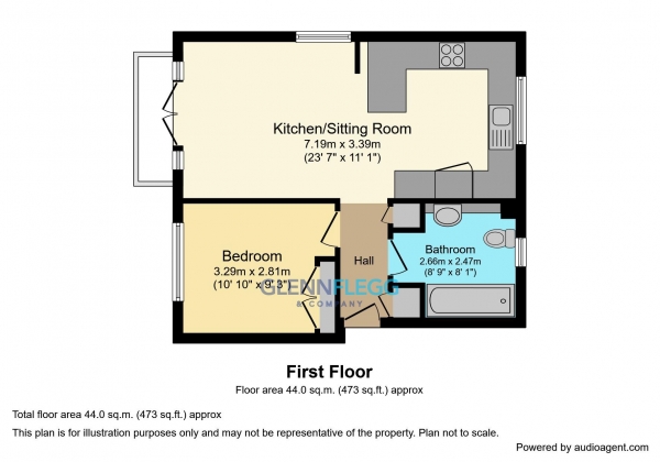 Floor Plan Image for 1 Bedroom Apartment for Sale in Scarborough Way, Cippenham