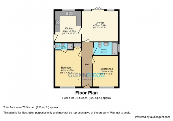 Floor Plan Image for 2 Bedroom Detached Bungalow for Sale in Cippenham, Slough