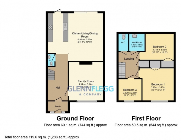 Floor Plan Image for 3 Bedroom Terraced House for Sale in Humber Way, Langley