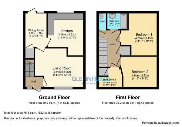 Floor Plan Image for 3 Bedroom Terraced House for Sale in Parlaunt Road, Langley