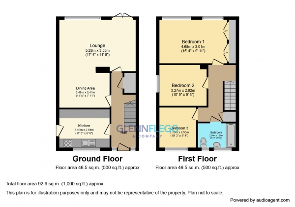 Floor Plan Image for 3 Bedroom Detached House for Sale in Burnham Village