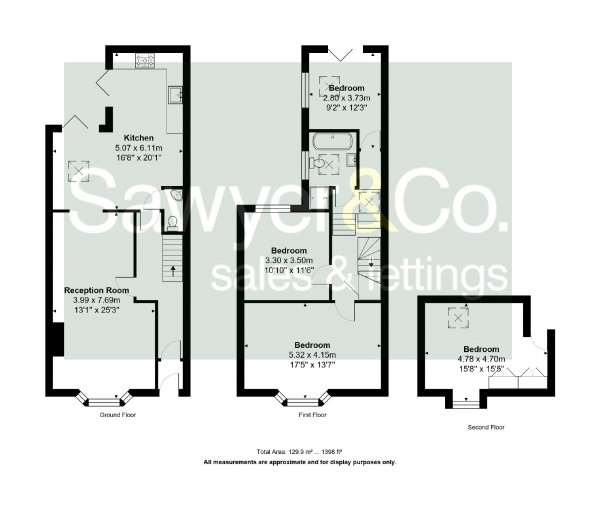 Floor Plan for 4 Bedroom End of Terrace House for Sale in Park Crescent Terrace, Brighton, BN2, 3HD - Offers in Excess of &pound588,000