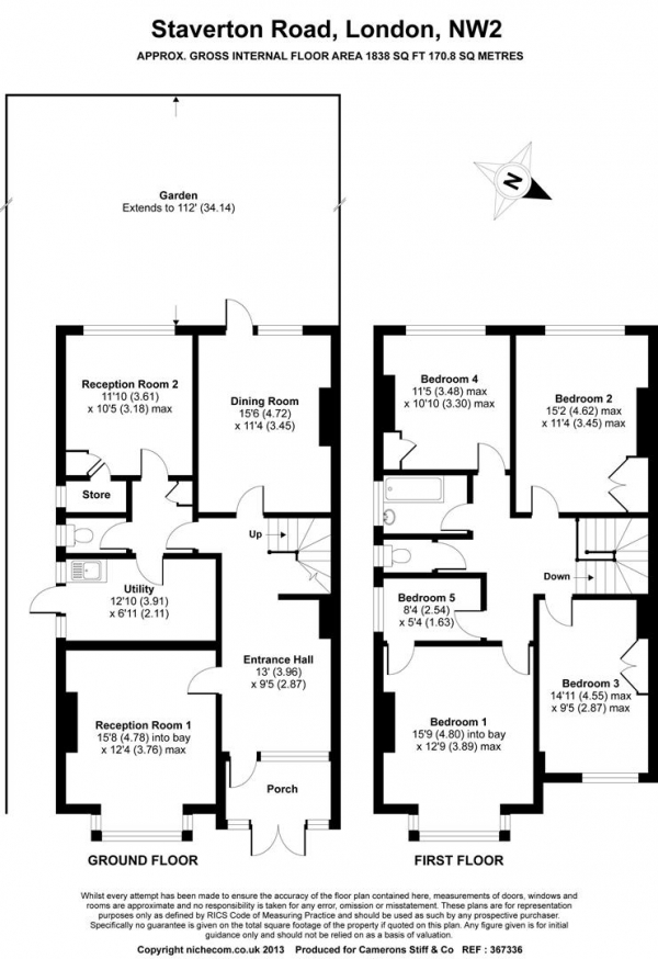 Floor Plan Image for 5 Bedroom Detached House for Sale in Staverton Road