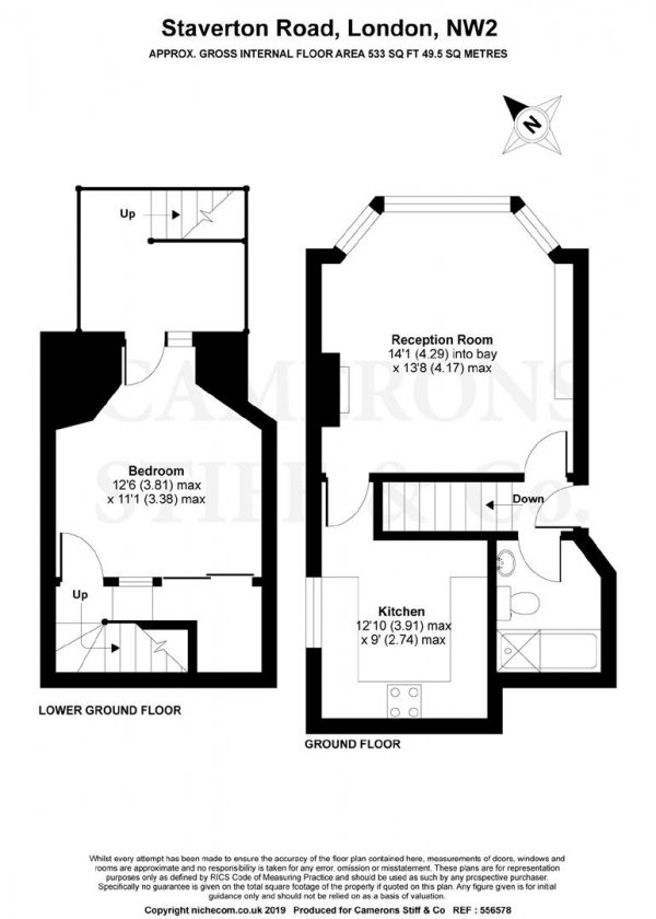 Floor Plan Image for 1 Bedroom Flat for Sale in Staverton Road, London